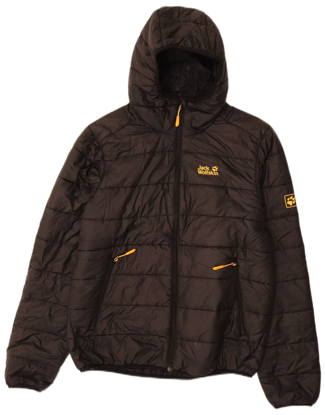 JACK WOLFSKIN Chaqueta acolchada con capucha para hombre UK 34 Small Negro Poliéster
