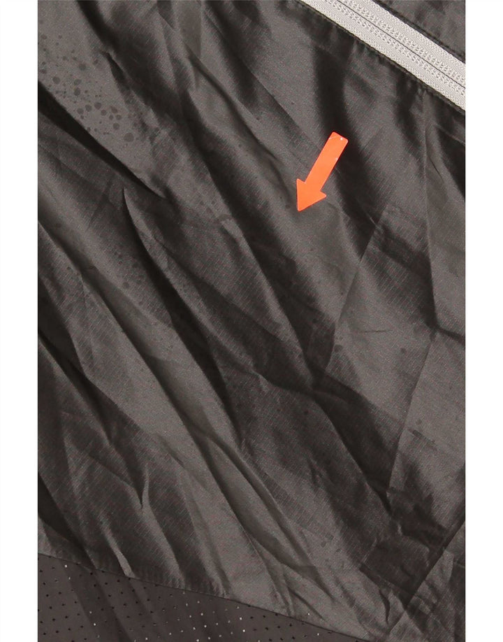 Adidas Chaqueta impermeable para hombre UK 42 XL Negro Colorblock Poliéster