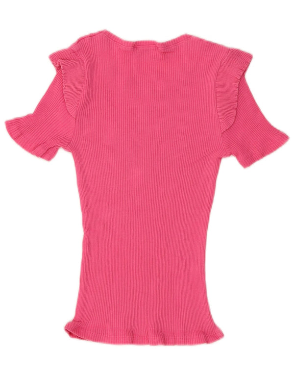 Zara Mujer Blusa Top UK 8 Small Rosa