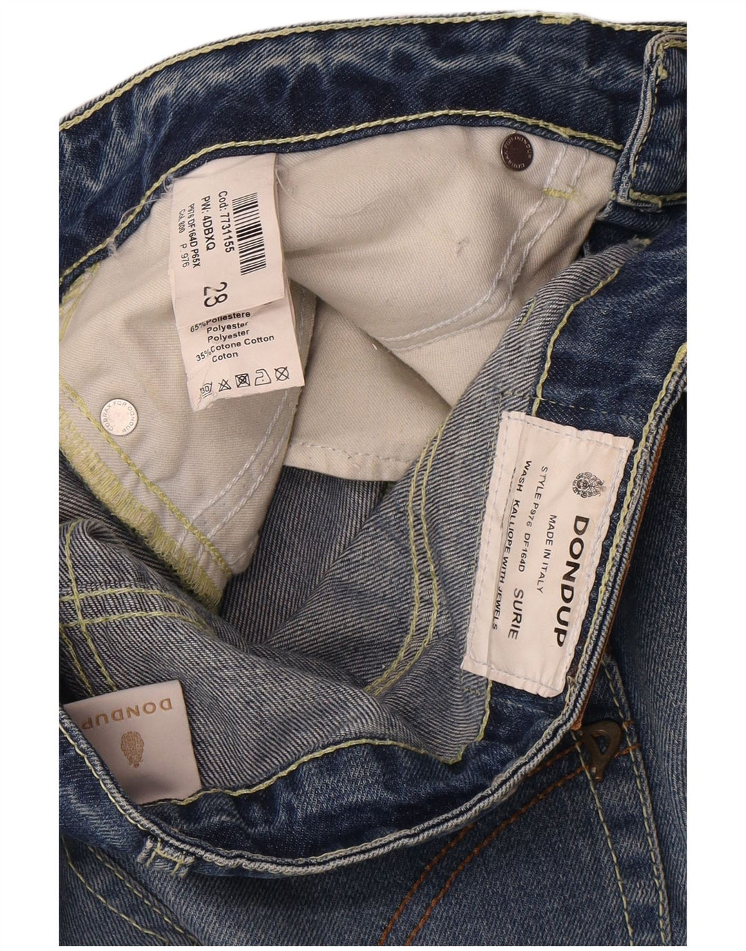 Vaqueros Capri Mujer Dondup W28 L26 Algodón Azul