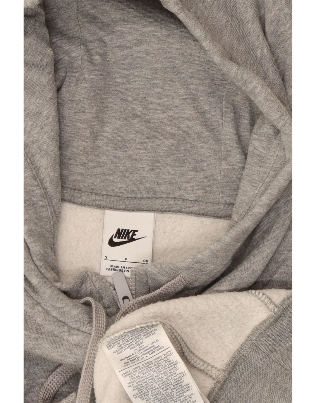 NIKE Sudadera con capucha y cremallera para hombre, talla pequeña, algodón moteado gris