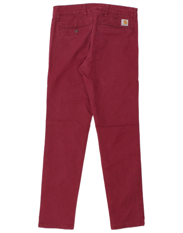 CARHARTT Pantalones chinos ajustados para mujer W31 L30 Algodón burdeos