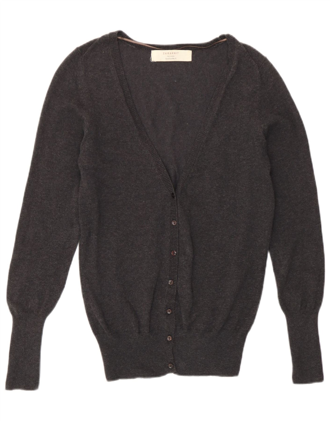 Zara Mujer Cárdigan Suéter UK 10 Small Gris
