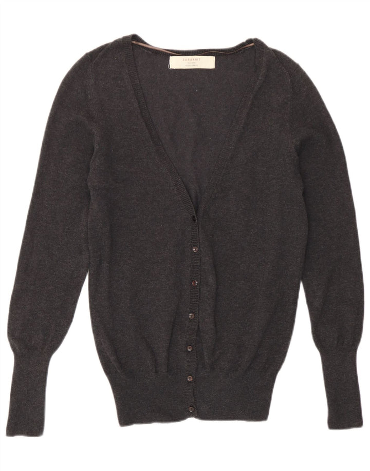 Zara Mujer Cárdigan Suéter UK 10 Small Gris