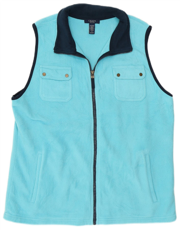 Chaps Chaleco polar para mujer UK 18 XL Poliéster azul