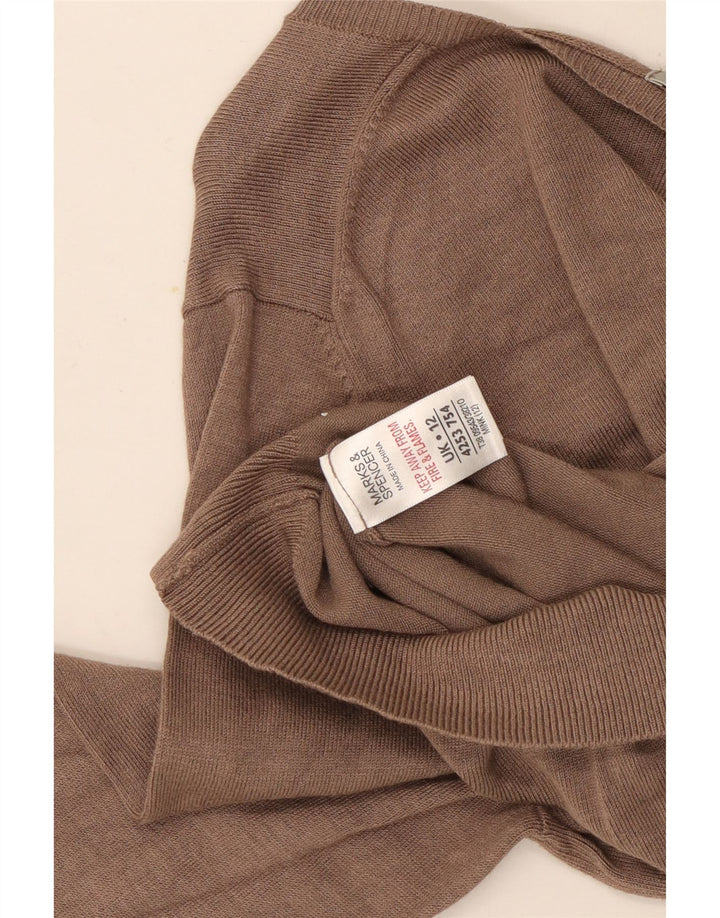 Marks & Spencer Jersey con cuello en V para mujer UK 42 Viscosa marrón medio