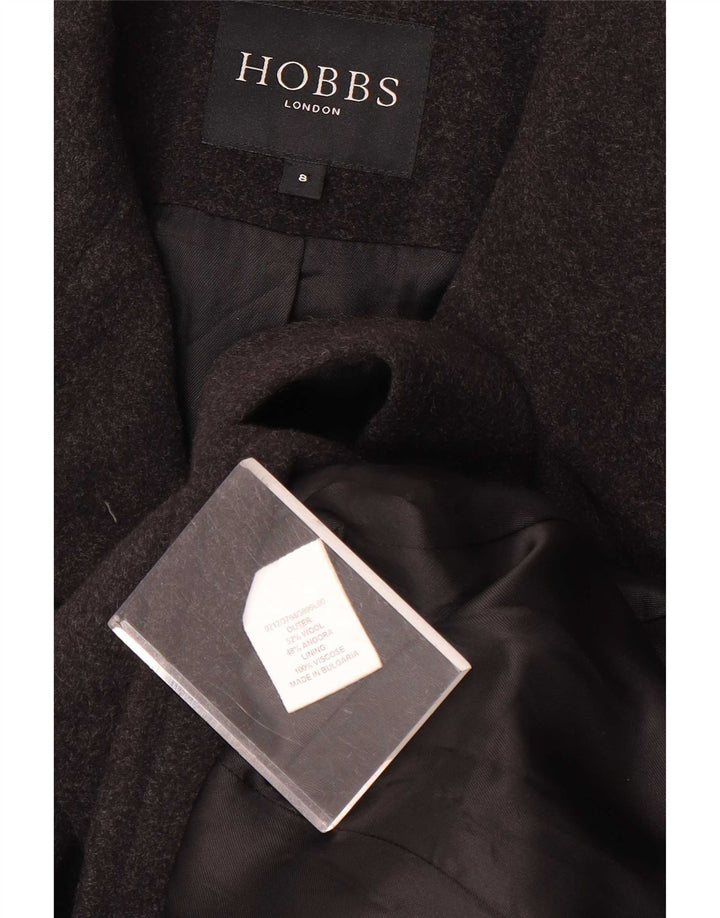 Hobbs Abrigo cruzado para mujer UK 8 Small Lana gris