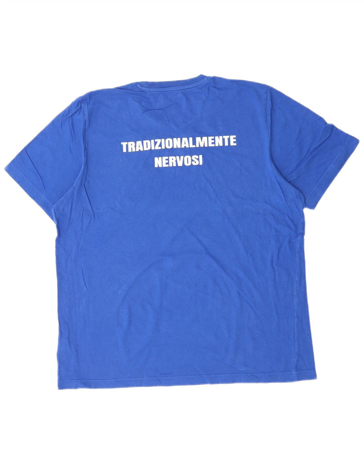 Adidas - Camiseta gráfica para hombre, talla grande, algodón azul