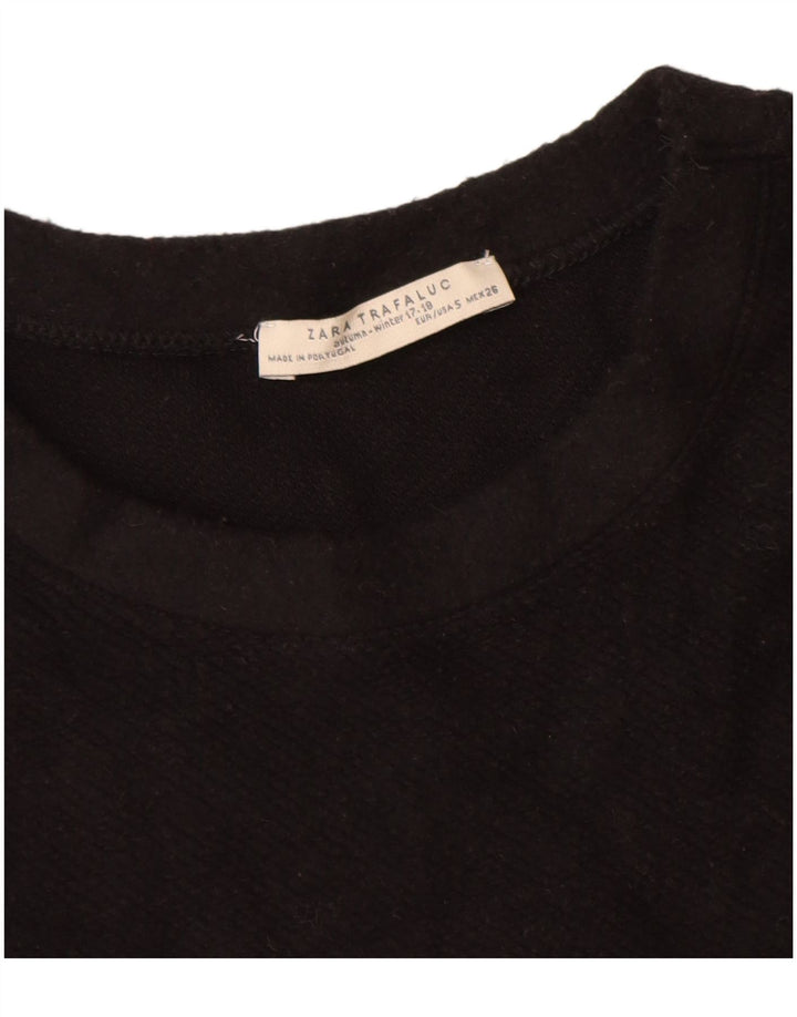 Zara Mujer Sudadera Oversize Jersey UK 10 Small Black Polka Dot