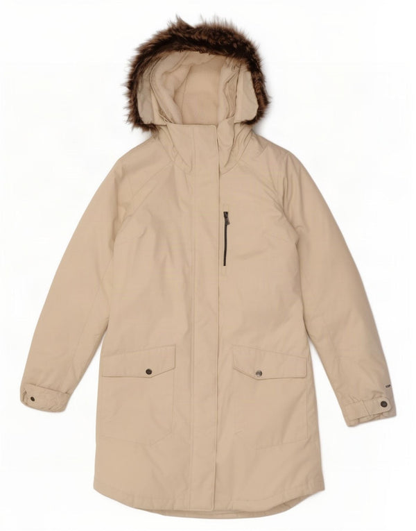 Columbia Abrigo acolchado extragrande con capucha para mujer UK 10 Small Off White