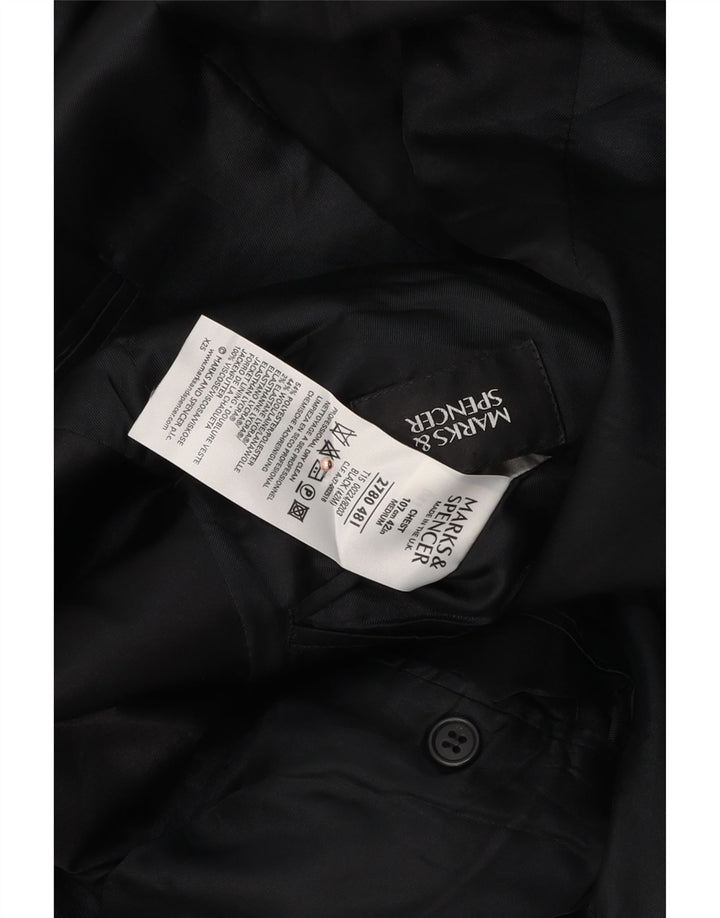 Marks & Spencer Chaqueta tipo blazer de 2 botones para hombre UK 38 Mediana lana negra