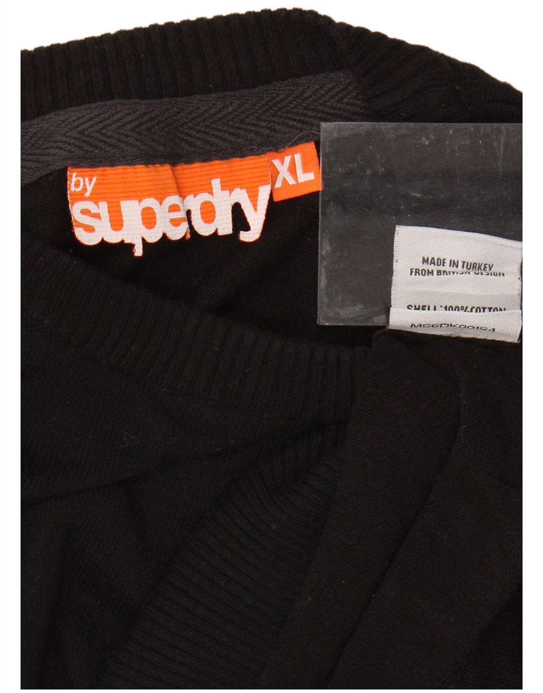 SUPERDRY Jersey de cuello redondo para hombre XL Algodón negro