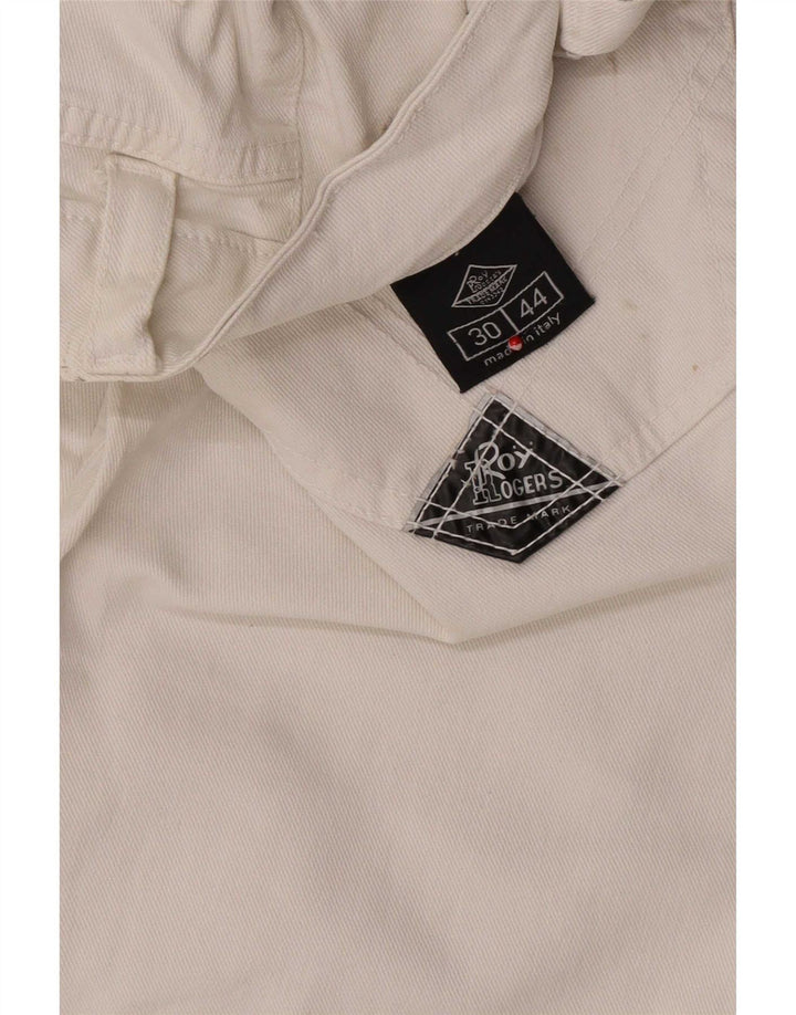 Roy Rogers Pantalones cortos de mezclilla para mujer IT 44 Medium W30 Algodón blanco