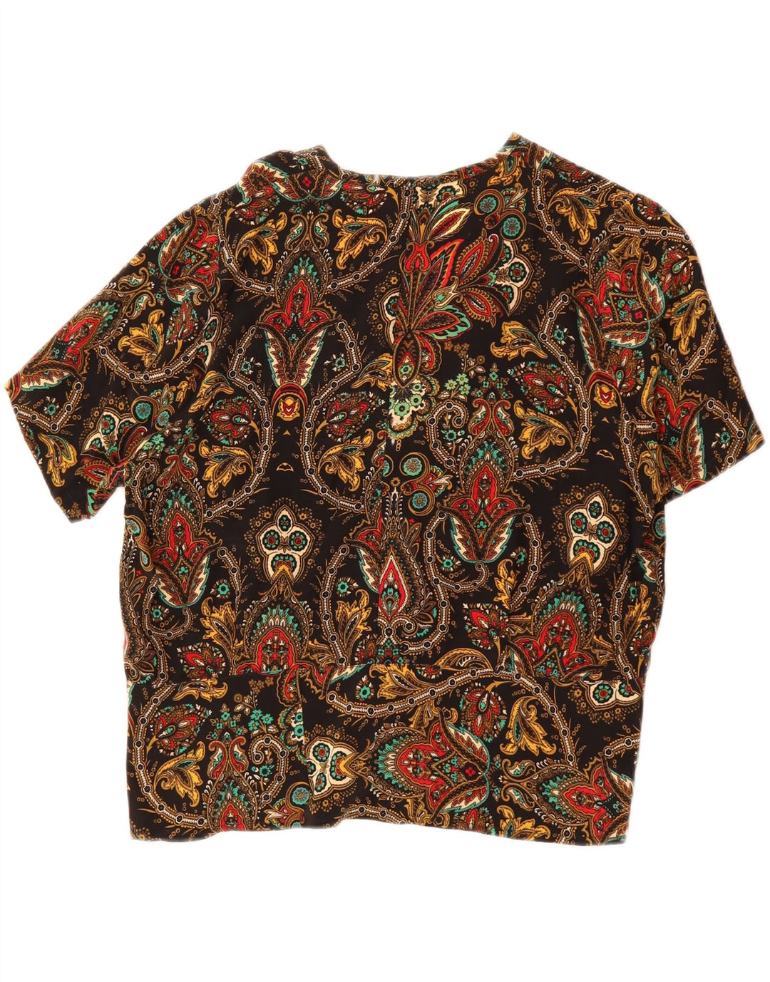 VINTAGE Womens Blouse Top UK 14 Medium Brown Paisley Vintage Vintage and Second-Hand Vintage from Messina Hembry 