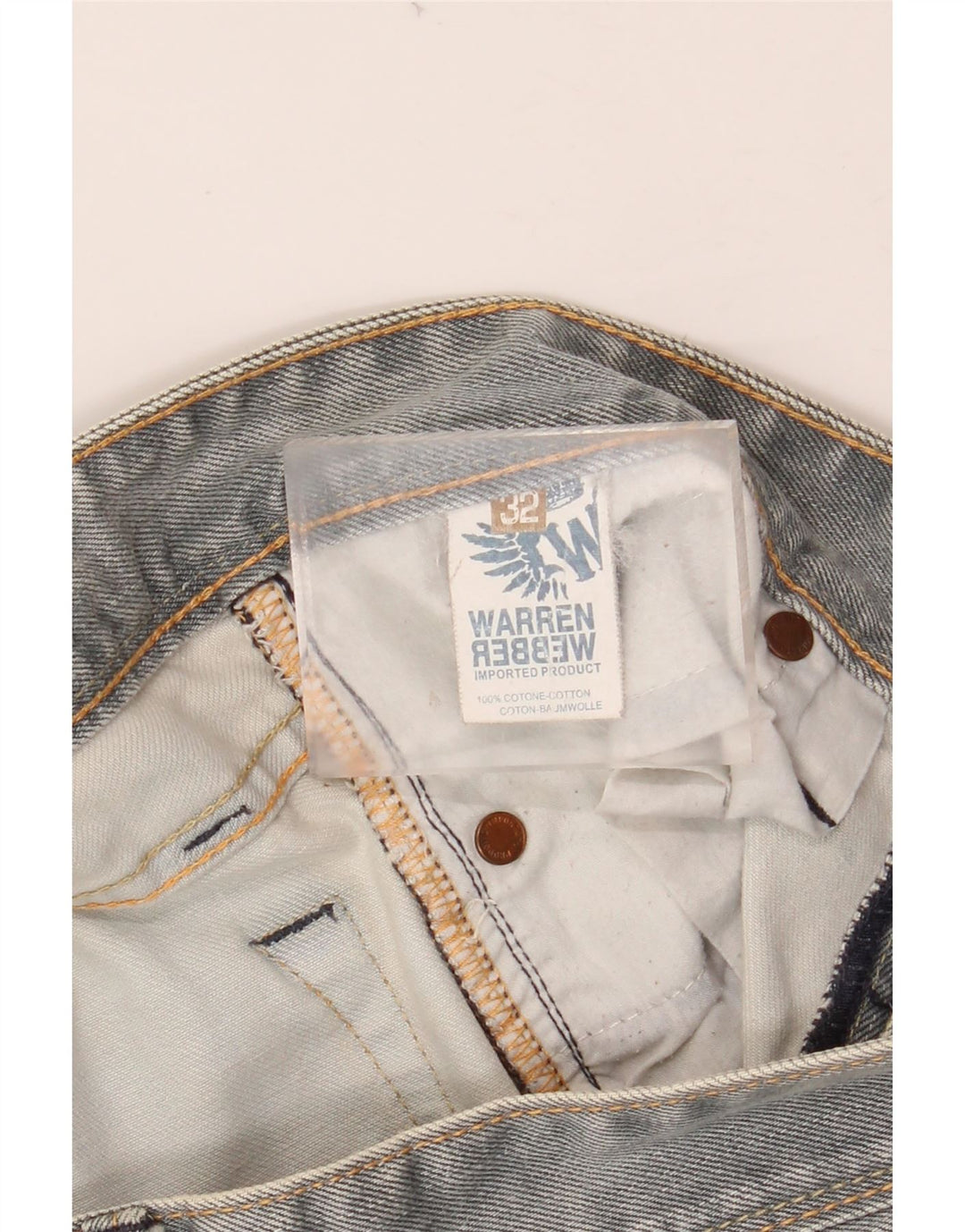 WARREN WEBBER Vaqueros rectos para hombre W32 L35 Algodón gris