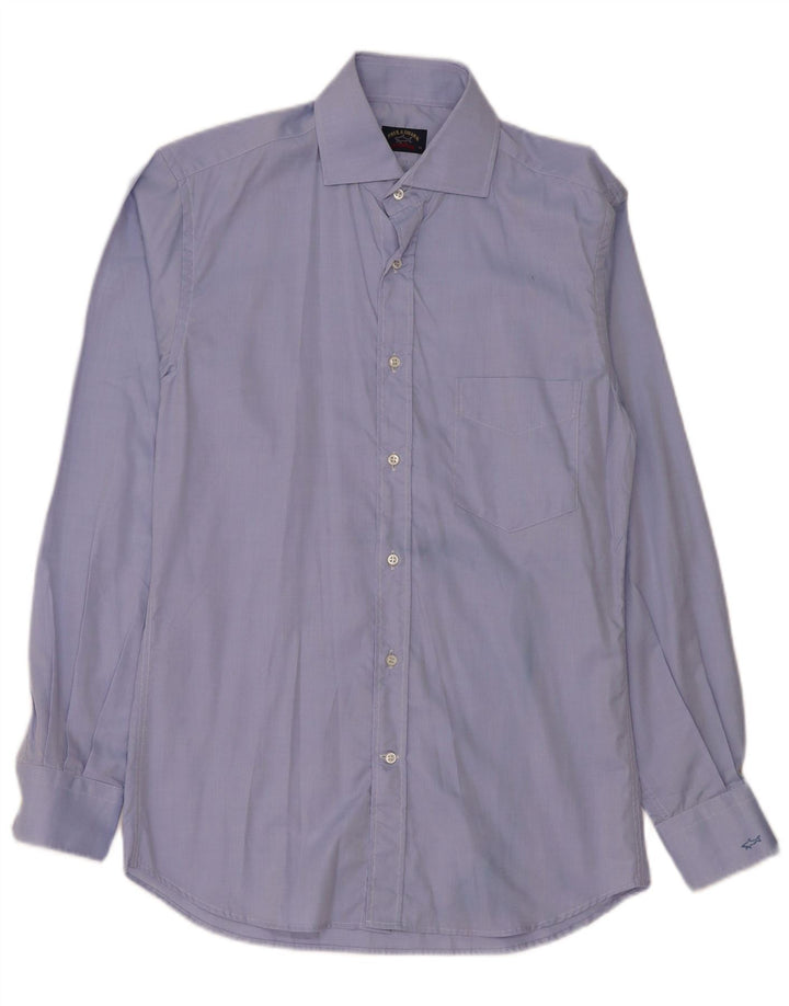 Paul & Shark Camisa para hombre Talla 39 Algodón azul medio