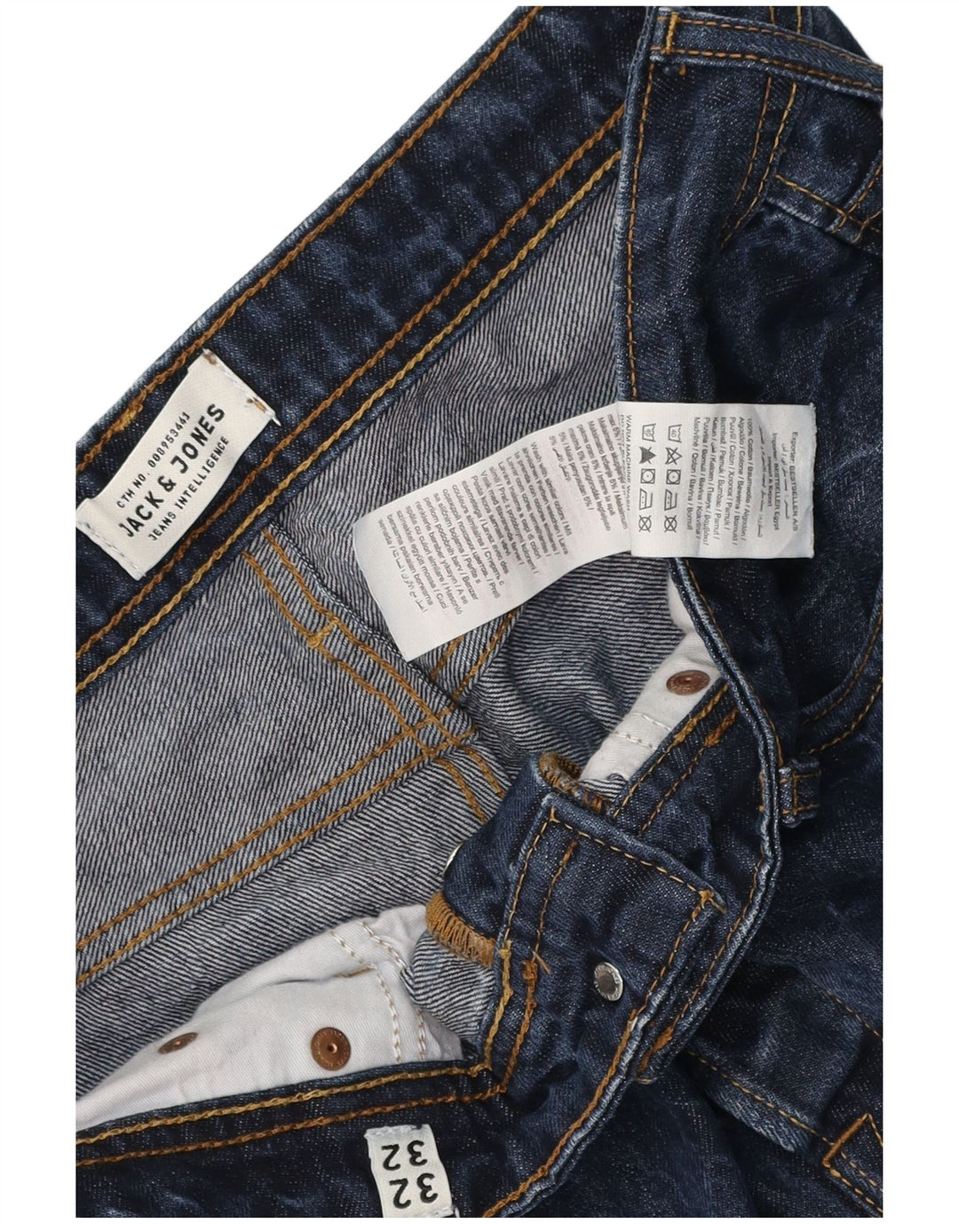 Jack & Jones Hombre Slim Jeans W32 L32 Algodón Azul Marino
