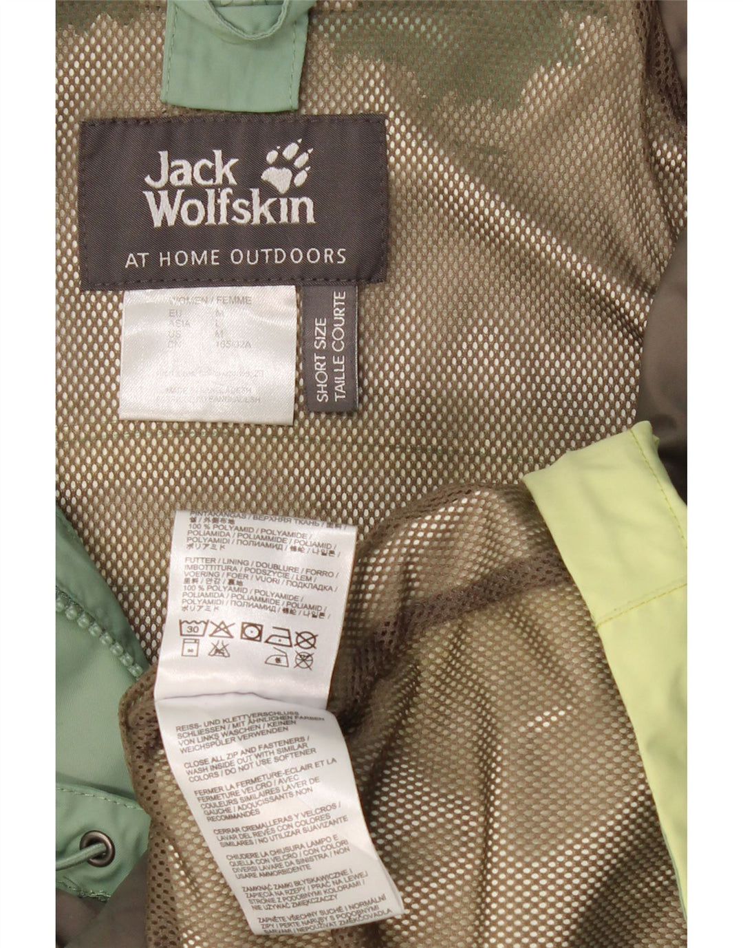 JACK WOLFSKIN Chaqueta cortavientos para mujer UK 40 Verde medio Colorblock