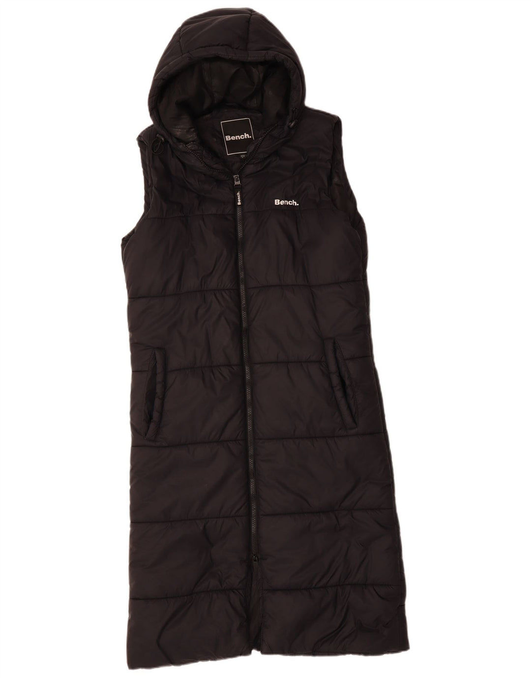 BENCH Chaleco acolchado con capucha y palangre extragrande para mujer UK 10 Small Black
