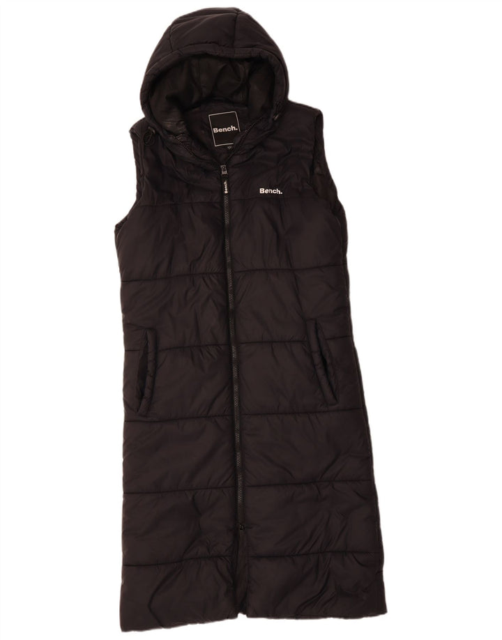 BENCH Chaleco acolchado con capucha y palangre extragrande para mujer UK 10 Small Black