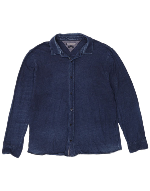 Tommy Hilfiger Camisa Slim Fit para Hombre 2XL Azul Marino