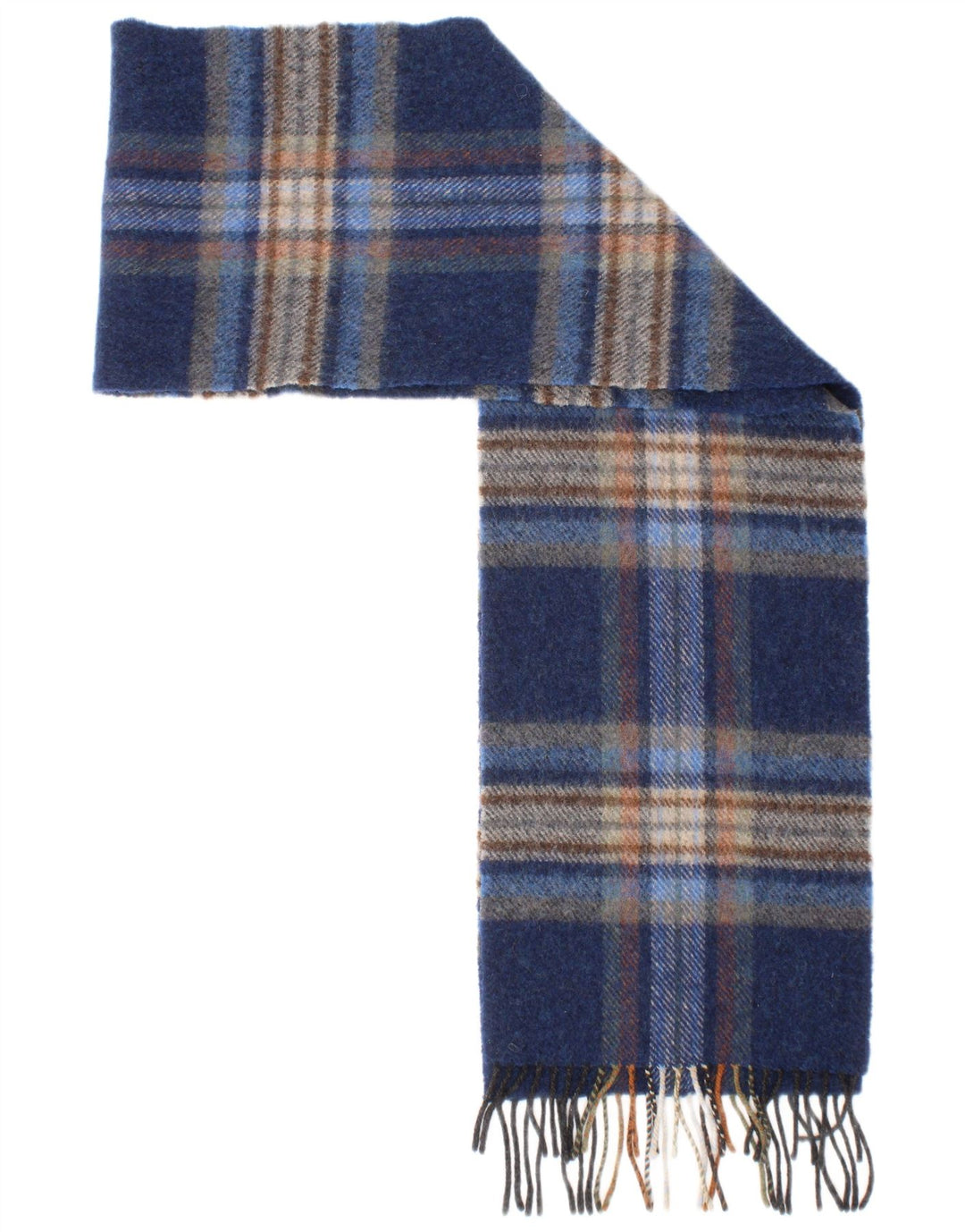 Bufanda rectangular para hombre Blarney, talla única, lana de cordero a cuadros azul, clásica