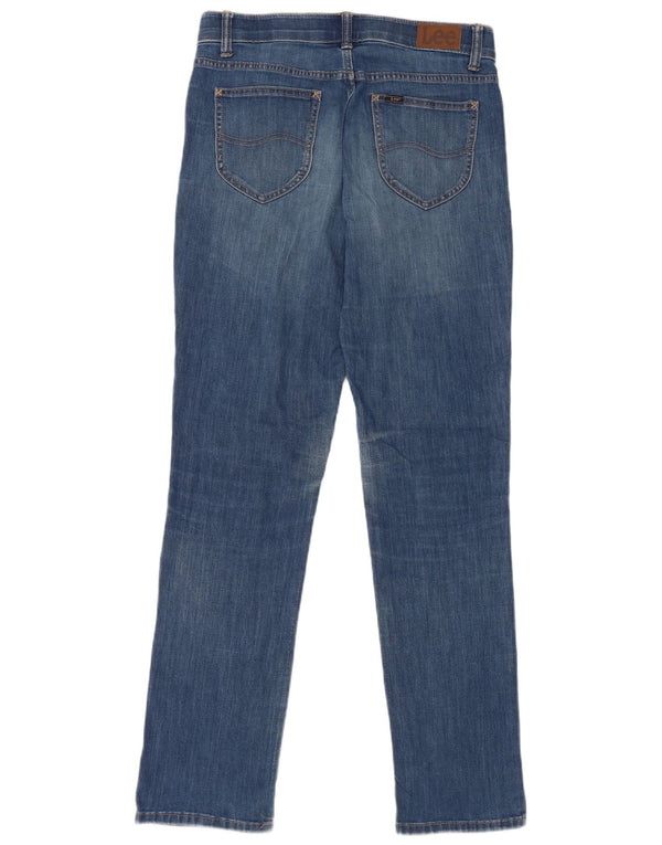 Vaqueros rectos de corte regular y talle medio para mujer Lee W29 L33 Algodón azul