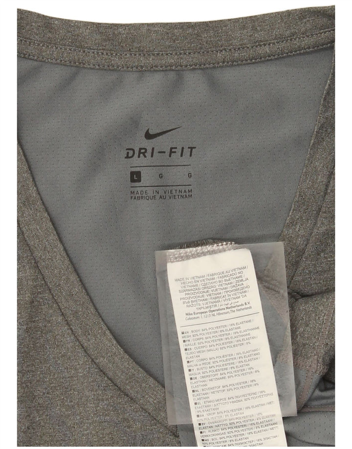 Camiseta Nike Dri Fit para mujer Reino Unido 14 Grande Gris Poliéster