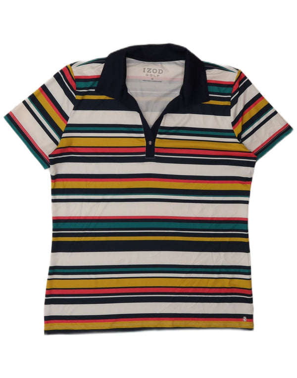 Polo Izod para mujer UK 44 Mediano Poliéster a rayas multicolor