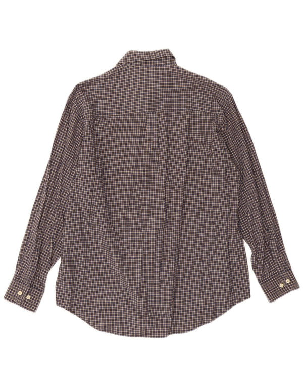 Carrera Camisa De Franela Para Hombre Talla 41/42 Grande Azul Marino Cuadros