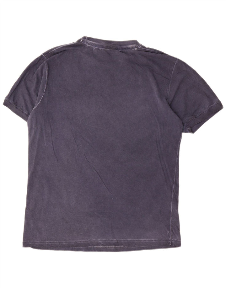 Converse Hombre Camiseta Gráfica Top Medio Azul Marino Algodón