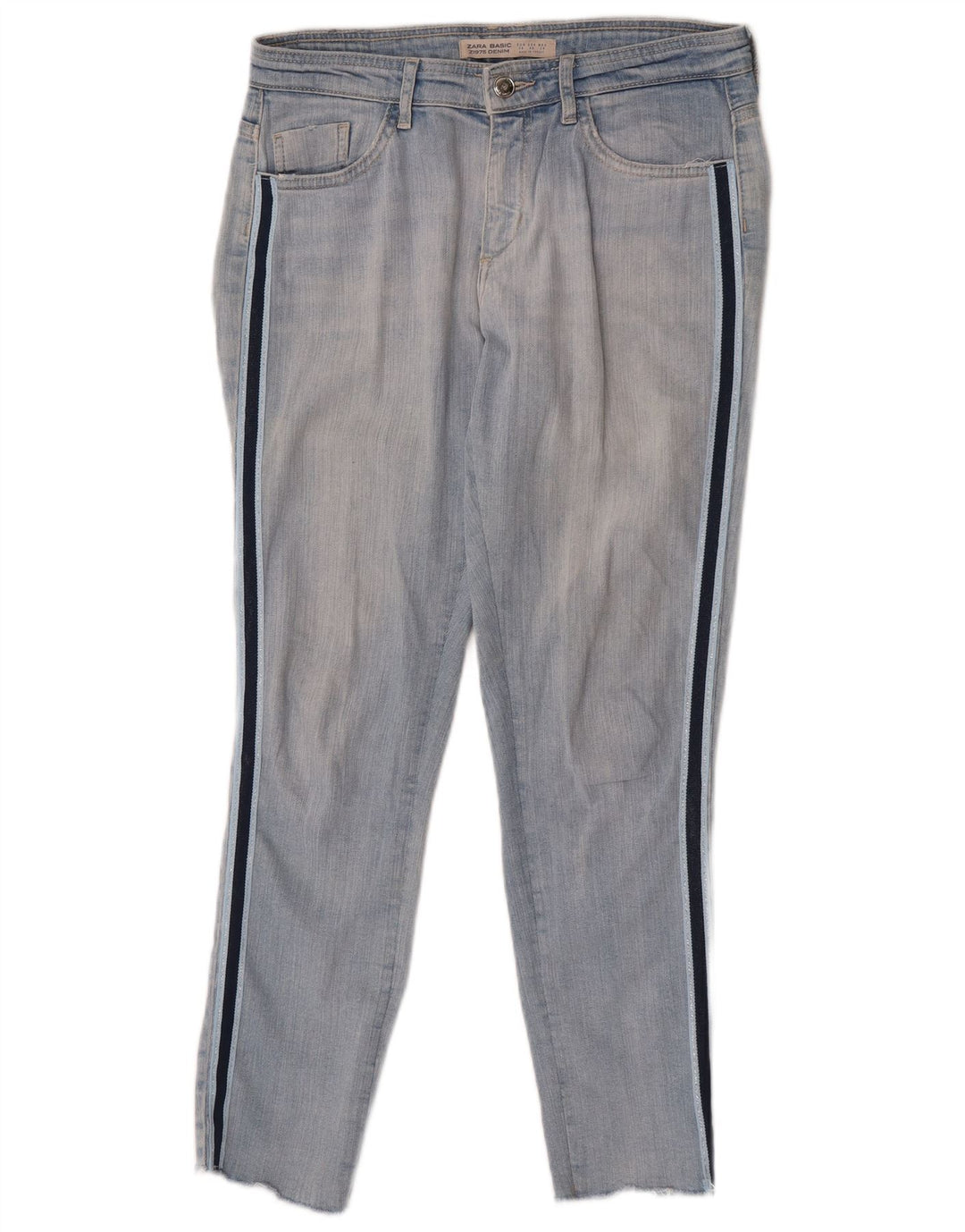 Zara Jeans ajustados para mujer EU 38 Small W28 L27 Bloque de color azul
