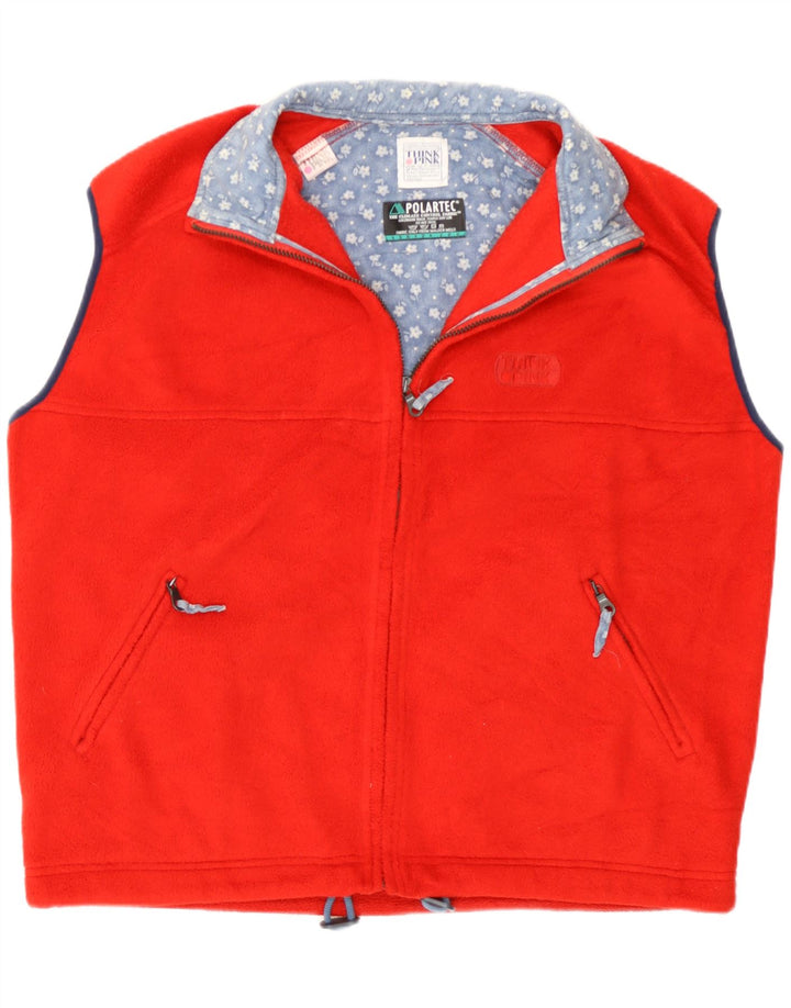 Think Pink Chaleco polar extragrande para mujer Reino Unido 46 Poliéster rojo grande