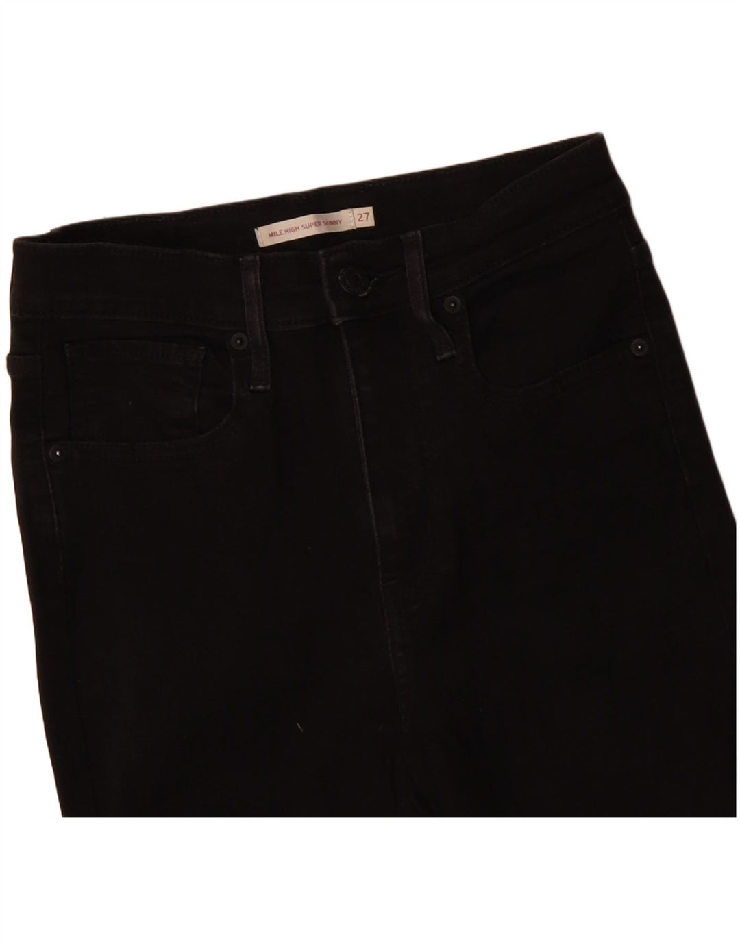 LEVI'S Jeans súper ajustados Mile High para mujer W27 L29 Algodón negro
