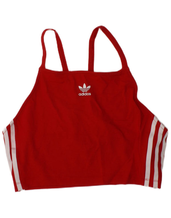 Adidas Mujer Graphic Sport Bra Top UK 12/14 Medio Rojo Algodón Deportes