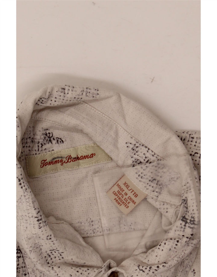 TOMMY BAHAMA Camisa de manga corta para hombre 2XL Seda floral blanco roto