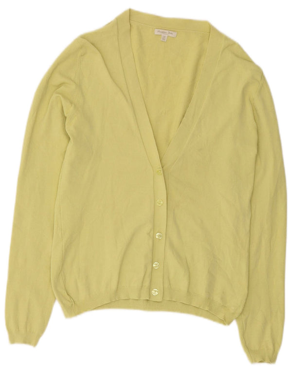 Massimo Dutti Cárdigan Mujer UK 42 Viscosa Amarilla Mediana