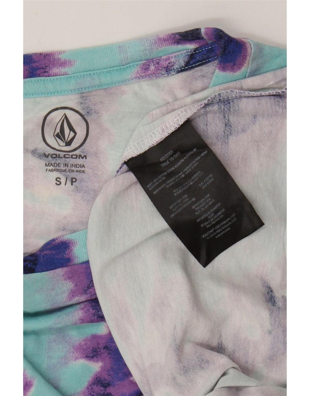 VOLCOM Camiseta Hombre Top Small Multicolor Tie Dye Algodón