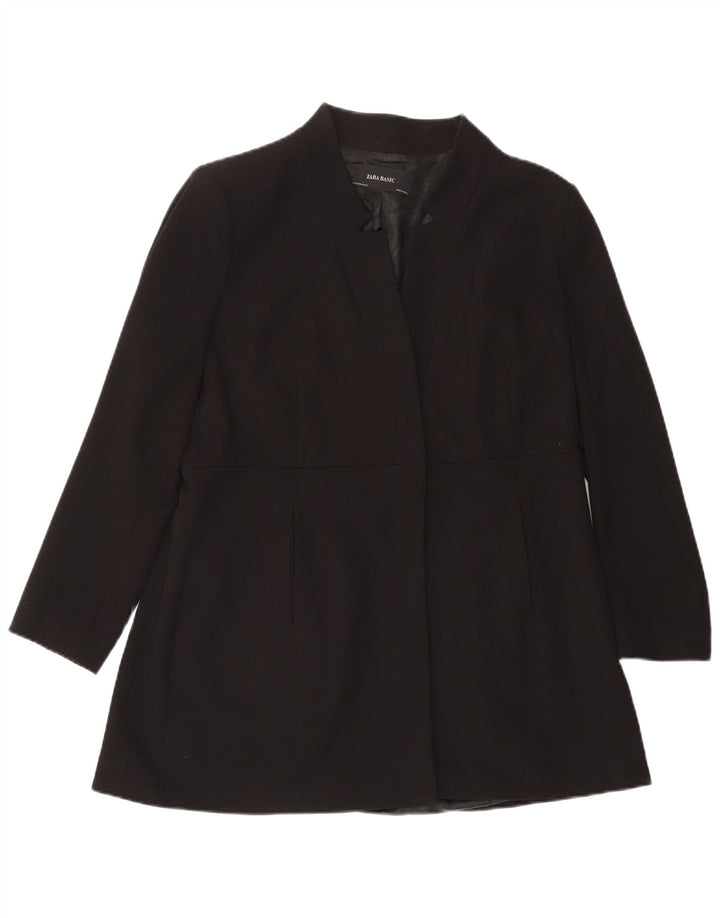 ZARA Chaqueta Americana Abierta Mujer ES 39 2XL Acetato Negro