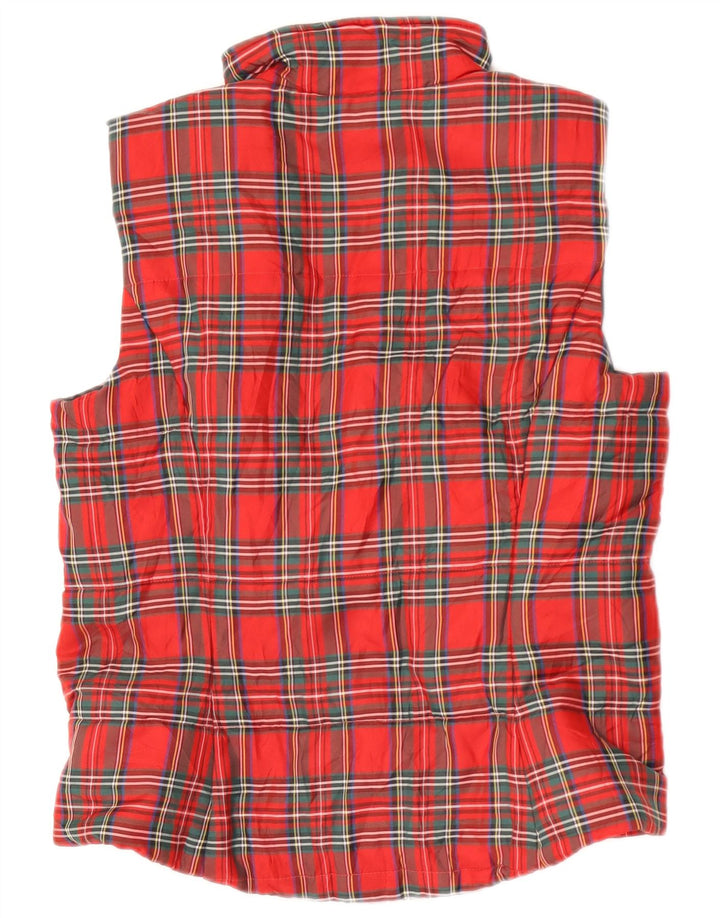 Chaps Chaleco acolchado para mujer UK 44 Poliéster a cuadros rojos medianos
