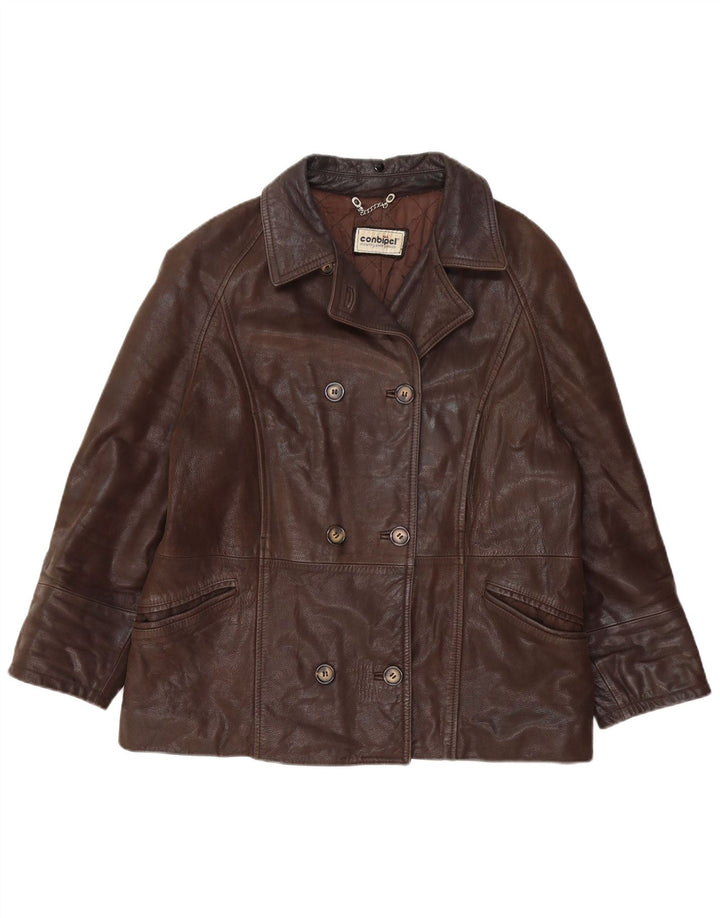 Conbipel Chaqueta De Cuero Cruzada Mujer IT 48 XL Cuero Marrón