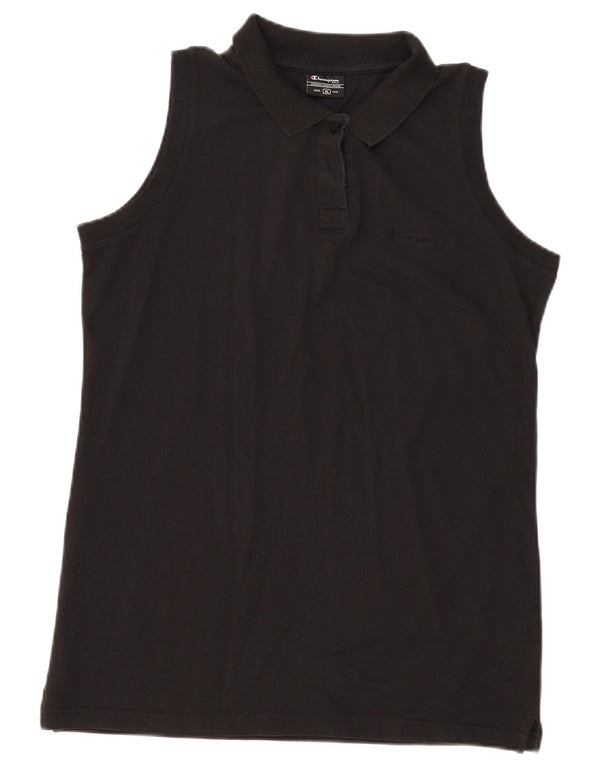 Champion Polo Sin Mangas Para Mujer UK 40 XL Algodón Negro