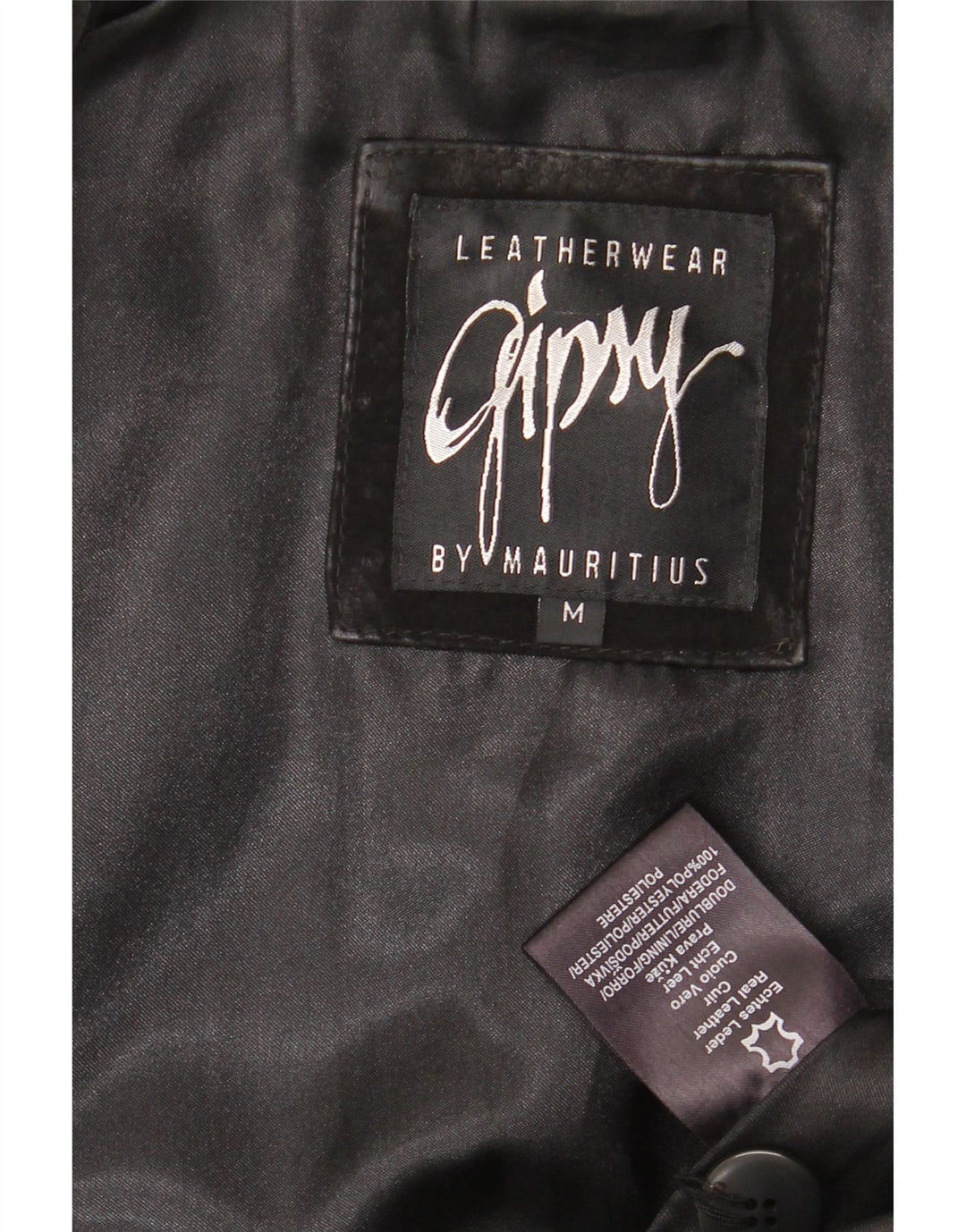 GYPSY Chaqueta Blazer de Ante con 3 Botones para Mujer UK 40 Mediana Cuero Negro