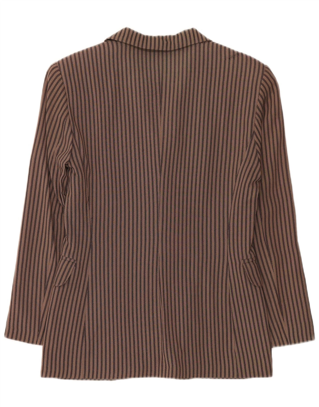 Via Dei Ciclamini Chaqueta tipo blazer de 3 botones para mujer UK 10 Small Brown Stripes