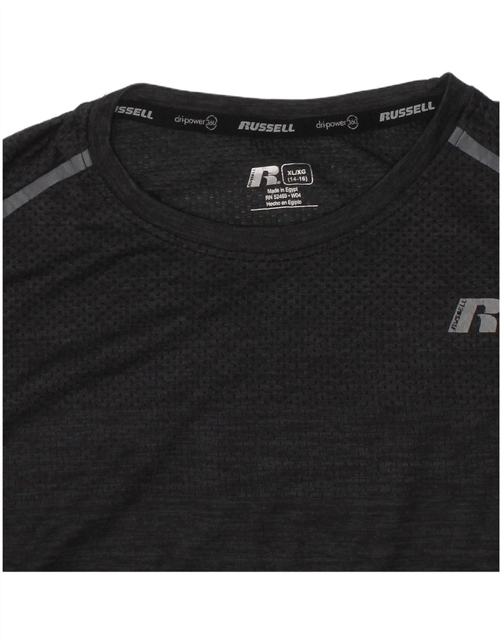 RUSSELL ATHLETIC Camiseta sin mangas Dri-Power para niños 14-15 años XL Gris moteado