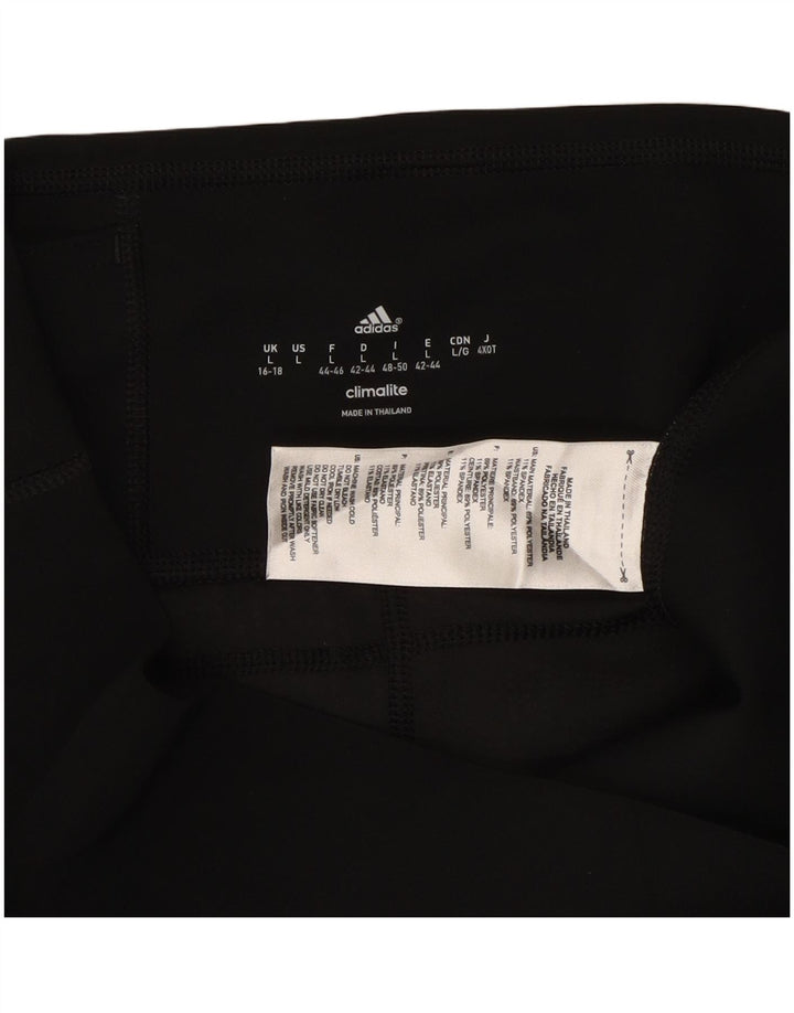ADIDAS Mujer Climalite Capri Leggings UK 16/18 Grande Negro Poliéster