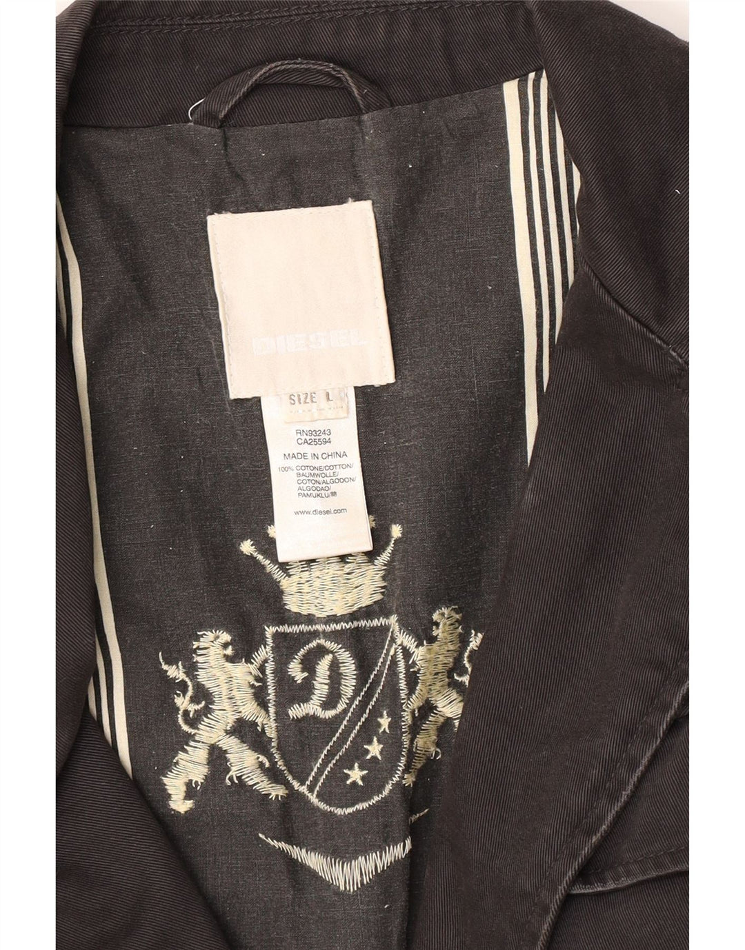 Diesel Chaqueta militar militar para hombre Reino Unido 40 Grande Negro