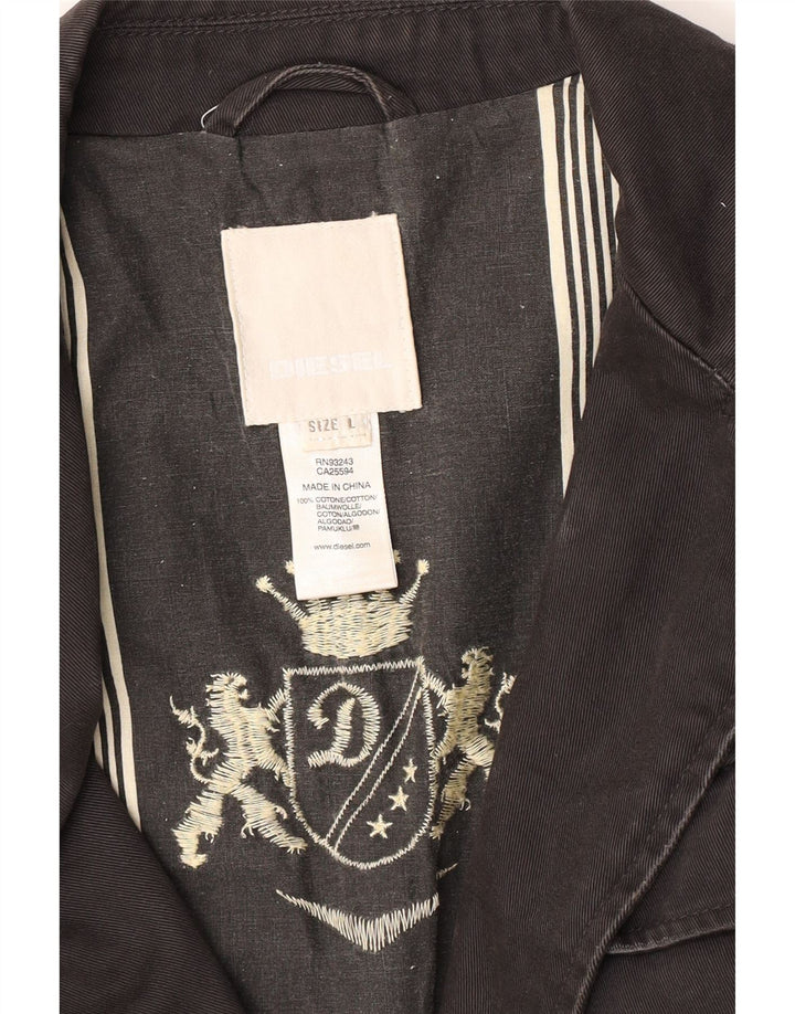 Diesel Chaqueta militar militar para hombre Reino Unido 40 Grande Negro