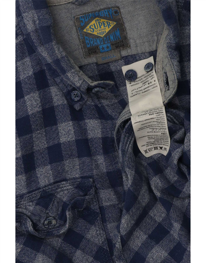 Camisa de franela Superdry para hombre Small Blue Check