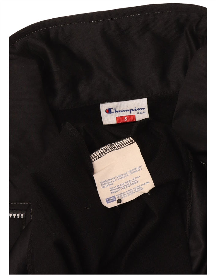 Champion Mens Graphic Chándal Top Chaqueta Pequeña Poliéster Negro
